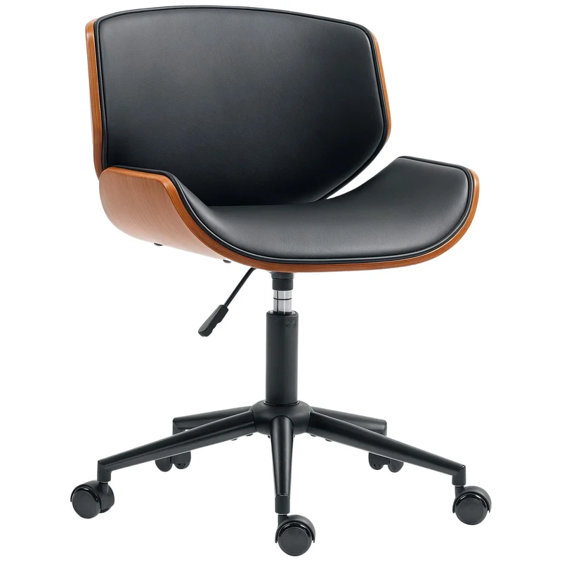 Kancelářská židle z umělé kůže, moderní ergonomický design, černá
