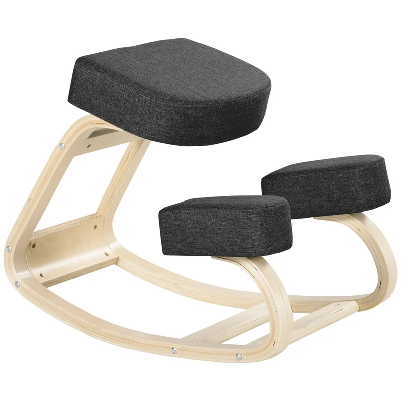 Ergonomická klekačka, březové dřevo, černá, nosnost 120 kg