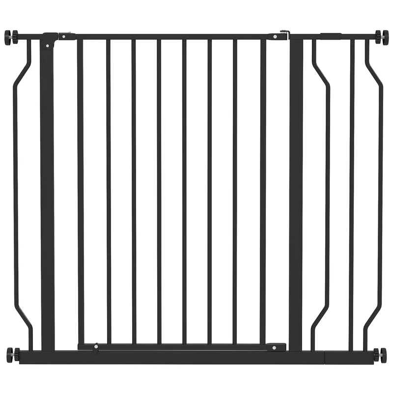 Bezpečnostní branka pro domácí mazlíčky, nastavitelná 75–95 cm, ocel/ABS, černá