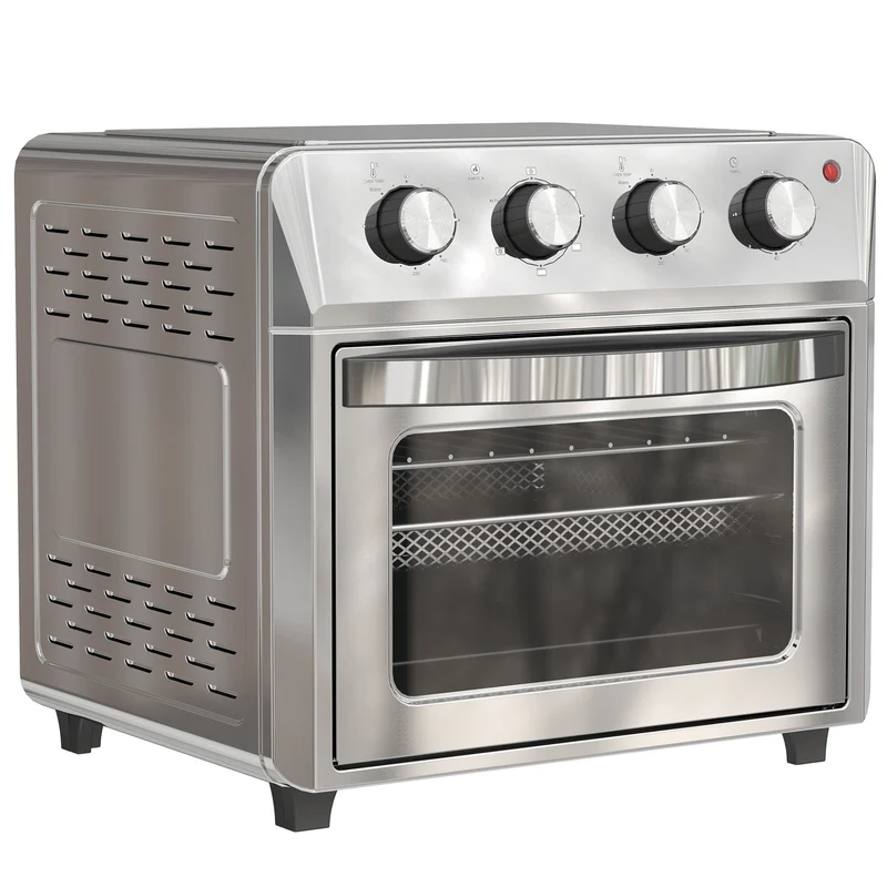 Mini trouba s horkovzduchem, horkovzdušná fritéza, 24L, 6 režimů, časovač, stříbrná