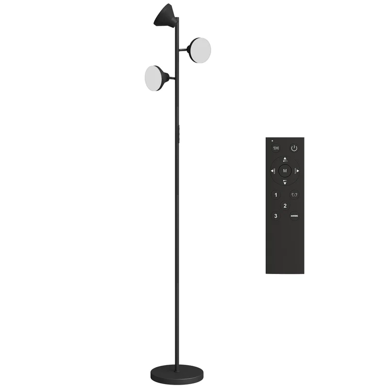 Stmívatelná stojací lampa s lampičkou na čtení, RGB, dálkové ovládání