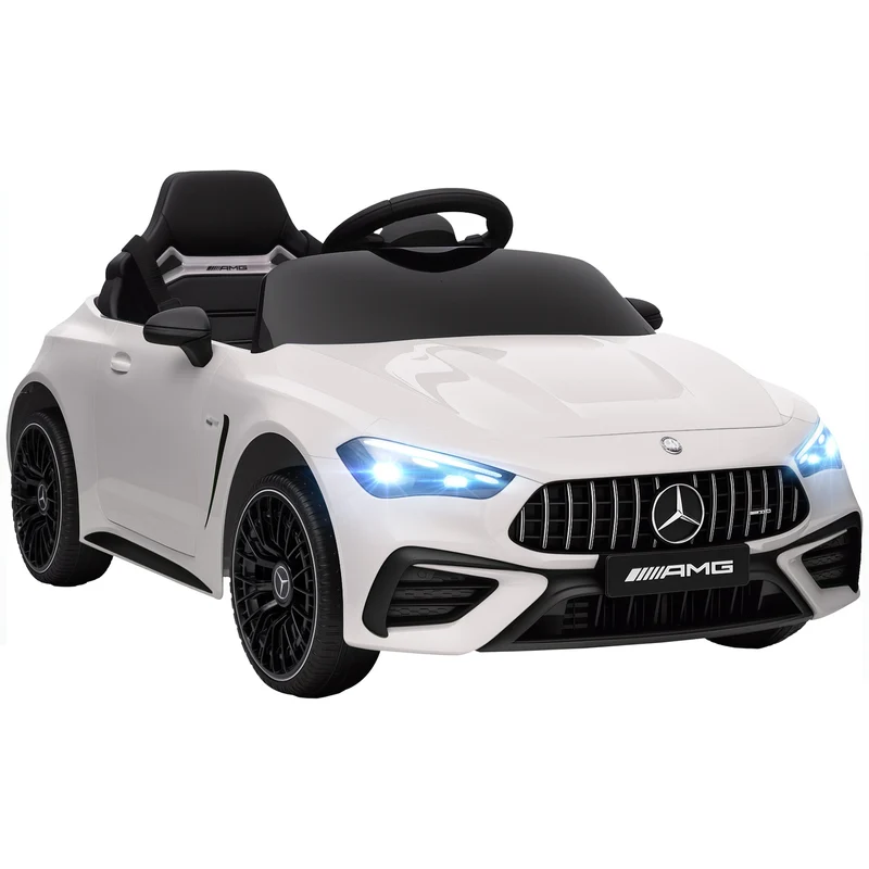 Elektrické auto pro děti, design Mercedes, 12V, dálkové ovládání, LED, bílé
