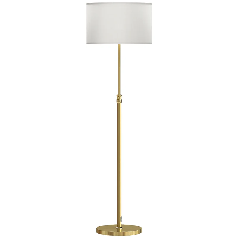 Stojací lampa s dálkovým ovládáním, nastavitelná výška, látkové stínidlo