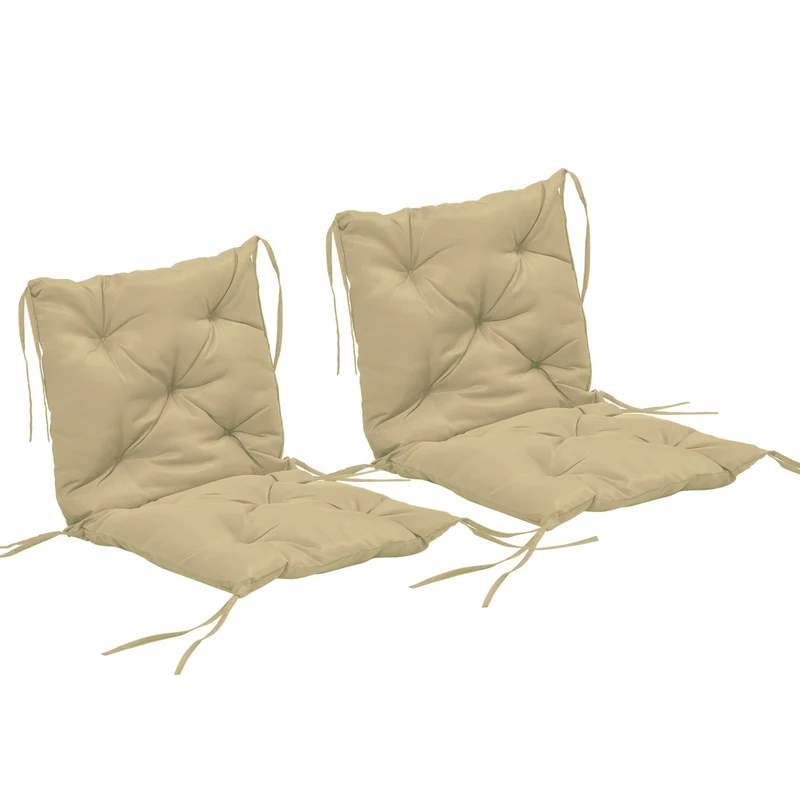 Sada podsedáků na venkovní židle, 98x50 cm, khaki, tloušťka 8 cm