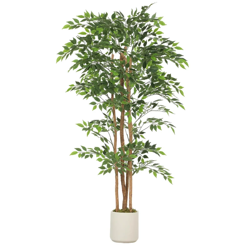 Umělý banyánovník s dřevěným kmenem, květináčem, 180 cm