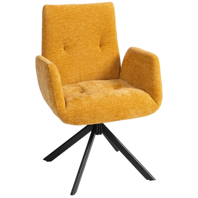 Otočná židle, moderní design, žlutá, nosnost 120 kg