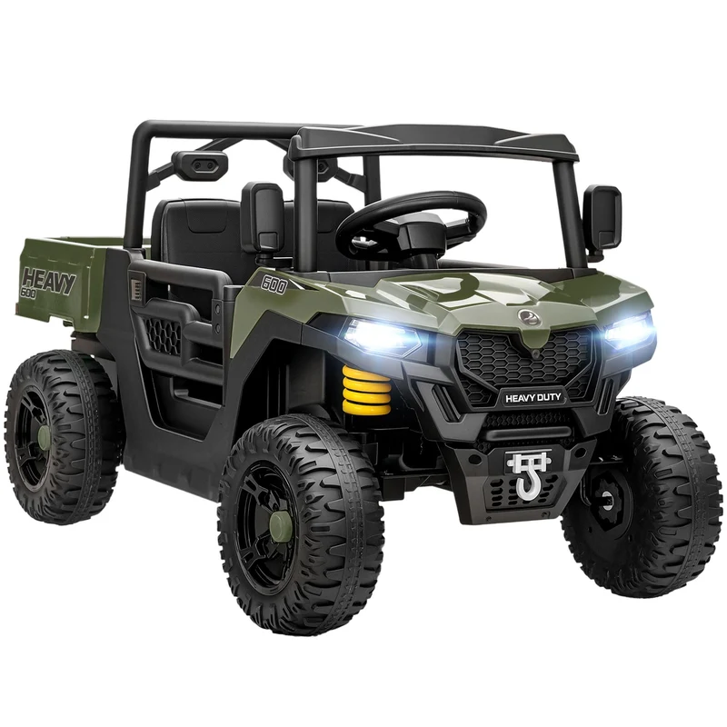 Elektrické dětské UTV, 2 motory, funkce přehrávání hudby, zelené