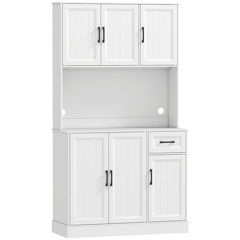 Kuchyňská spíž, 180,5 cm, nastavitelné police, MDF, bílá