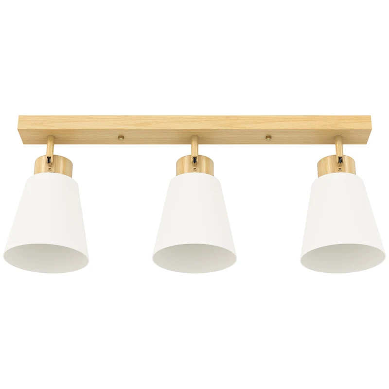 Stropní LED svítidlo, 40W, nastavitelná světelná ramena, patice E27, dřevěný vzhled