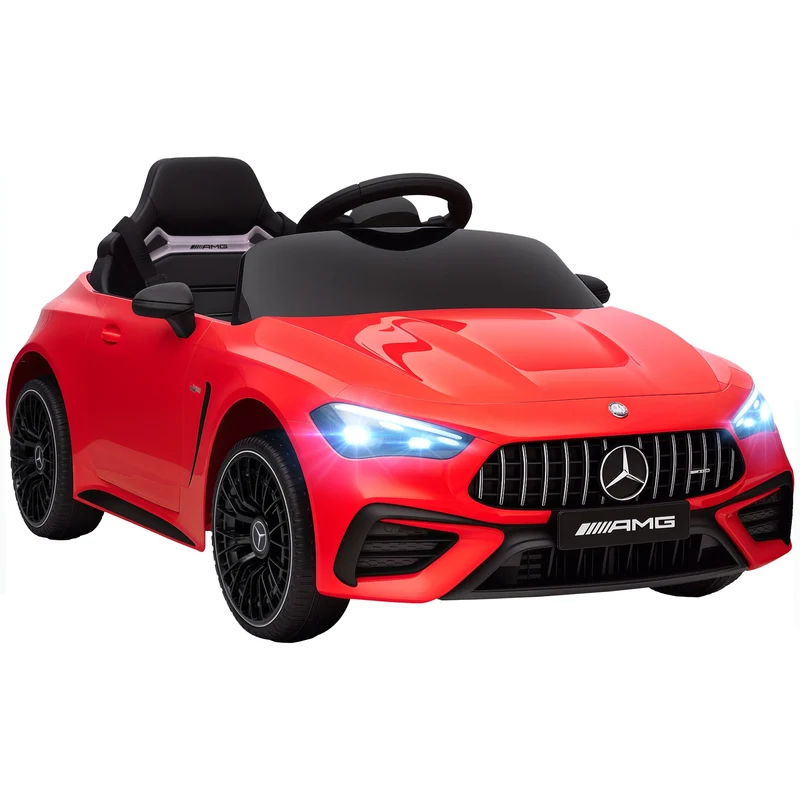Elektrické auto pro děti, design Mercedes, 12V, dálkové ovládání, LED, červené