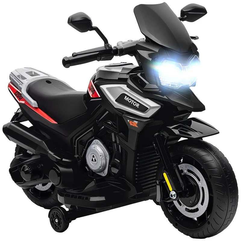 Elektrická motorka pro děti, 18–36 měsíců, černá