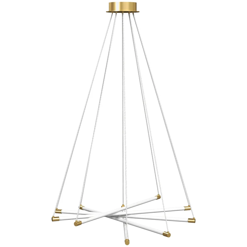 Nastavitelné LED stropní svítidlo, 50W, 5 trubic, zlaté/bílé
