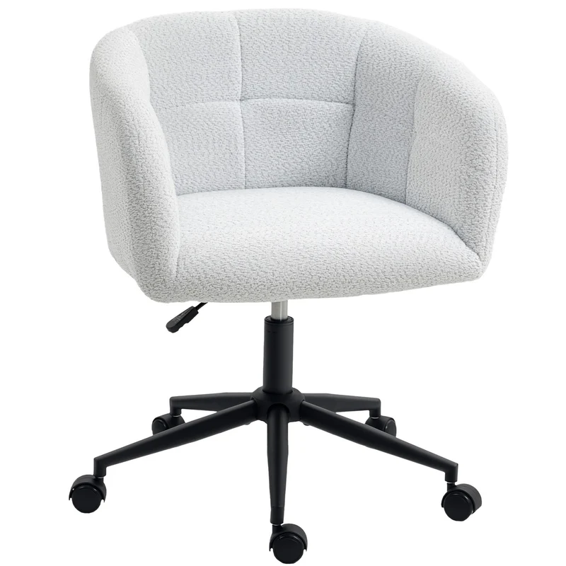 Čalouněná kancelářská židle, plyšový potah, design vany, krémová/černá