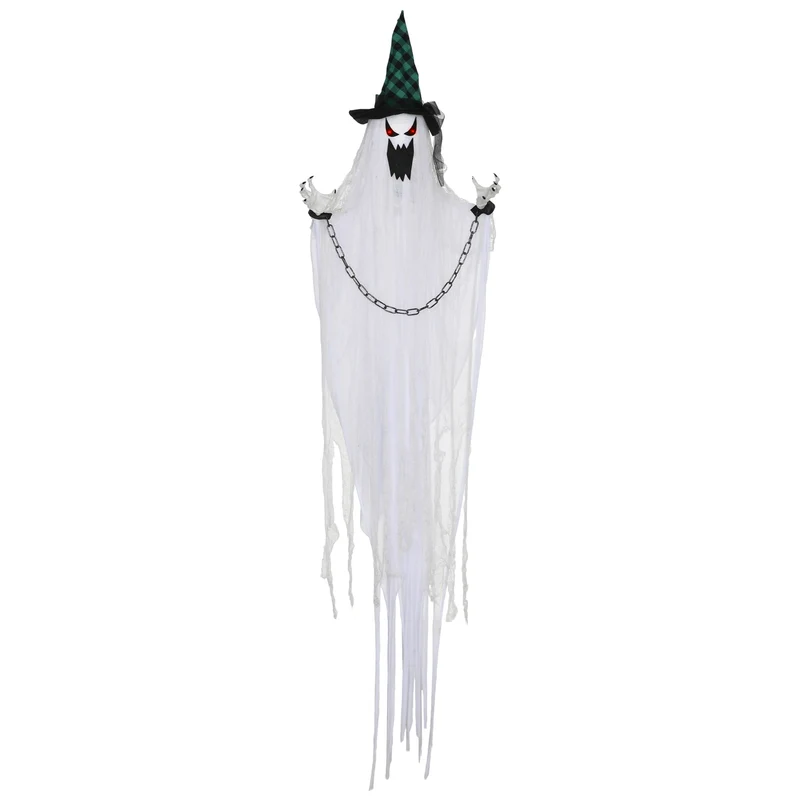 Animovaná halloweenská rekvizita – třesoucí se duch s červenýma očima