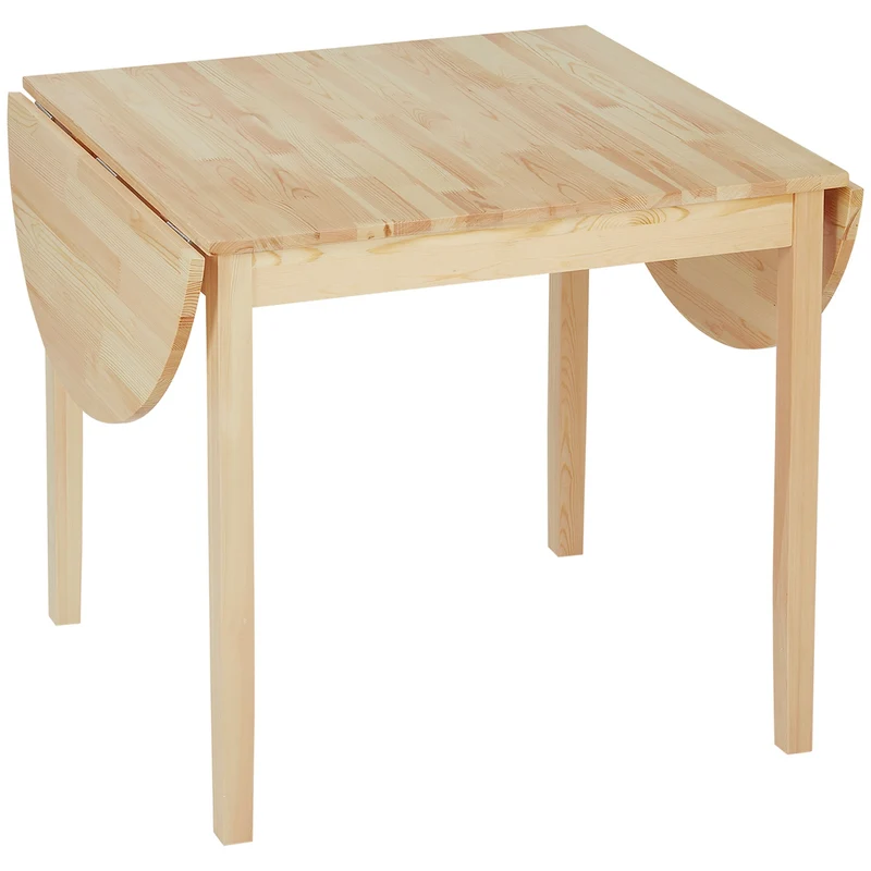 Dřevěný jídelní stůl, skládací kuchyňský stůl pro 6 osob s rozkládací deskou, 140 x 70 x 75 cm, přírodní dřevo