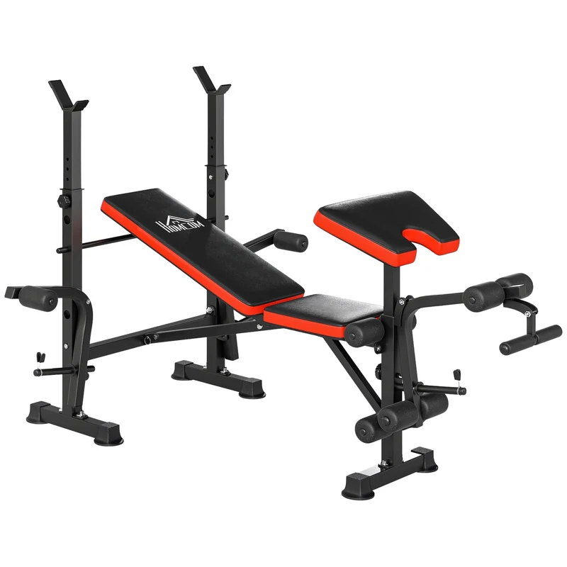 Nastavitelná posilovací lavice, vícepolohová fitness stanice, ocelová
