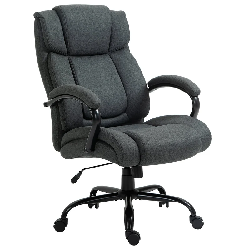 Ergonomická kancelářská židle, otočná, s polstrovanými područkami, nosnost 220 kg, šedá