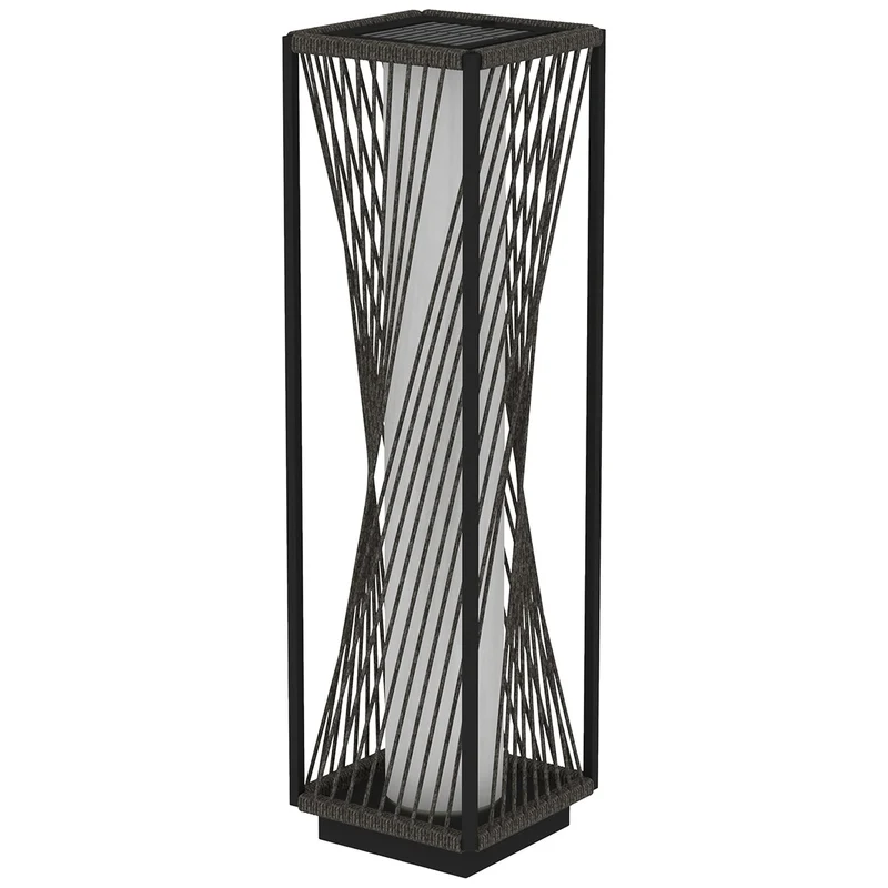 Ratanová solární stojací lampa v boho stylu se světelným senzorem, voděodolná