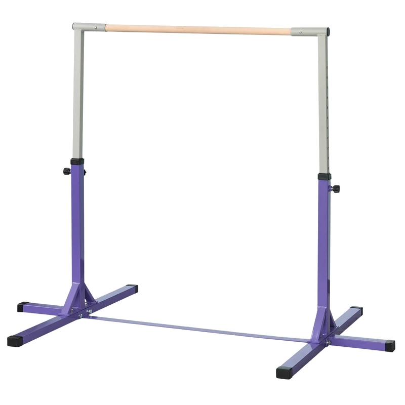 Nastavitelná gymnastická hrazda, 13 úrovní, ocel a dřevo, nosnost 75 kg