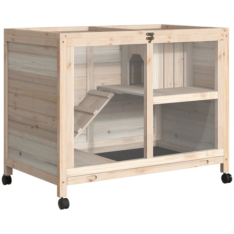 Klec pro morčata 91,5 × 53,3 × 73 cm, ziměodolné smrkové dřevo