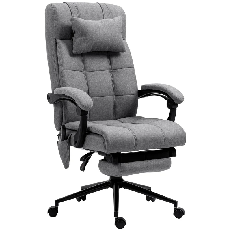 Ergonomická kancelářská židle s masáží a vyhříváním bederní oblasti, šedá