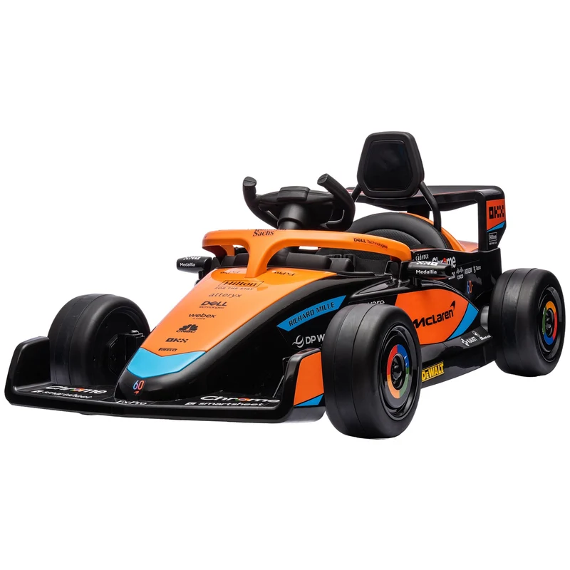 Oranžové elektrické auto pro děti, 2 rychlosti, dálkové ovládání, nosnost 30 kg