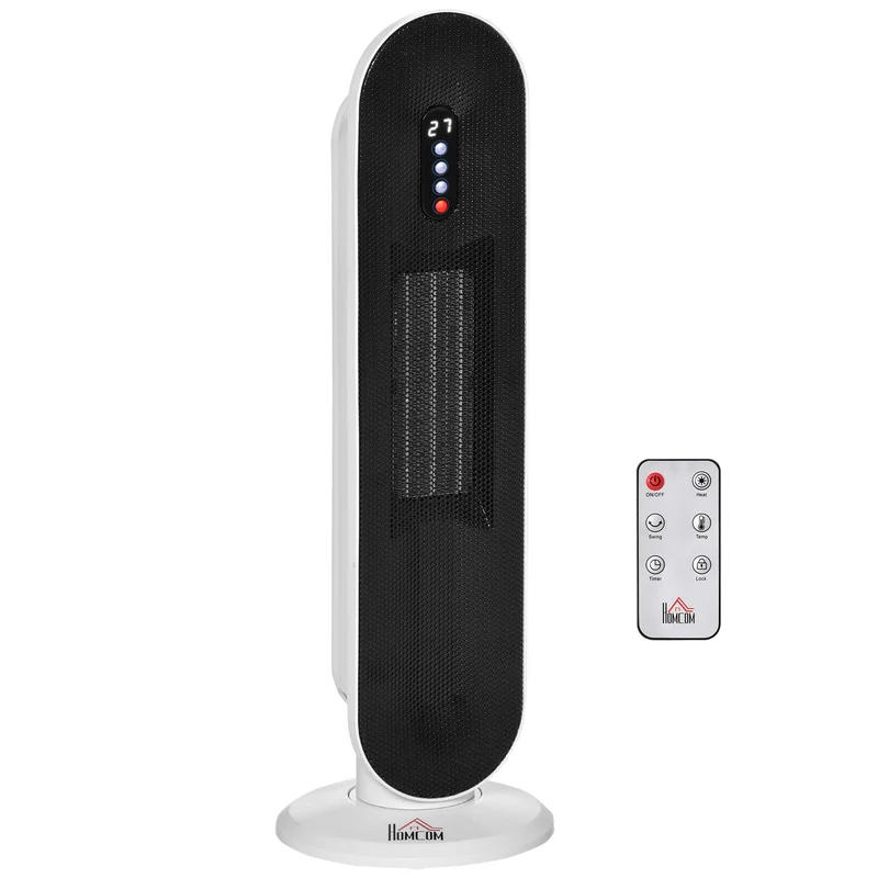 Keramické věžové topidlo, 2000W, dálkové ovládání a časovač, oscilační