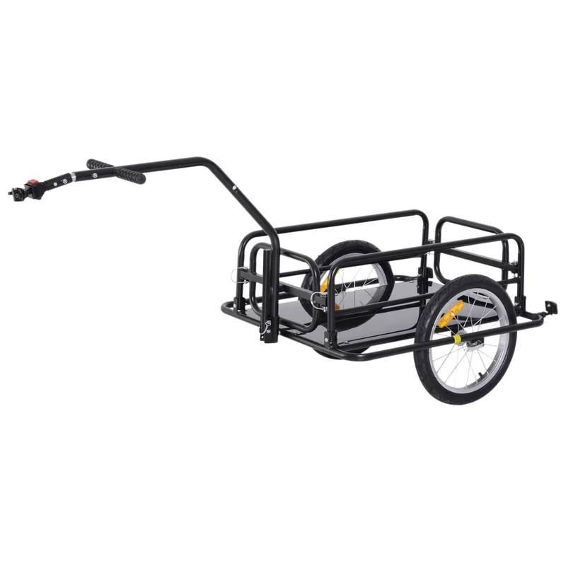 Nákladní vozík za jízdní kolo, nosnost 40 kg, skládací, černý