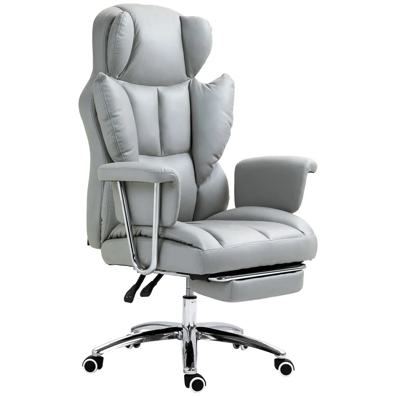 Ergonomická kancelářská židle s možností ležení, nastavitelná, s opěrkou nohou