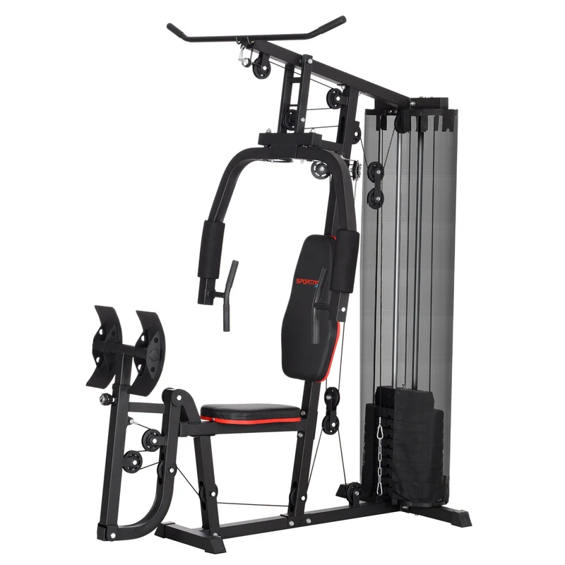Multifunkční fitness stanice s předkopáváním a závažím 45 kg