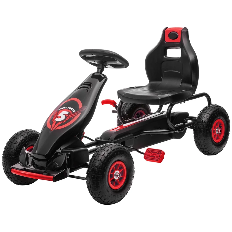 Šlapací motokára Go-Kart pro děti, nastavitelná sedačka, gumové pneumatiky