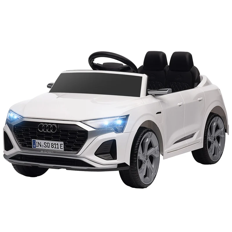 Elektrické auto pro děti 12 V s dálkovým ovládáním, MP3 a světlomety, bílé