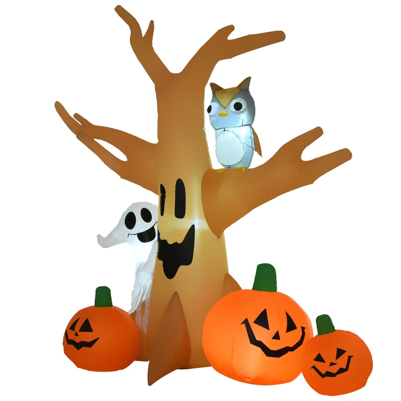 Nafukovací halloweenská dekorace Ghost Light Up – 120/240 cm