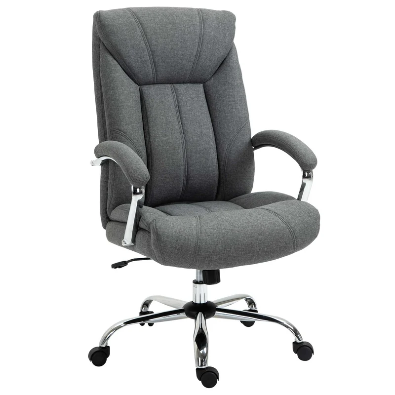 Ergonomická kancelářská židle s polstrovanými područkami, šedá