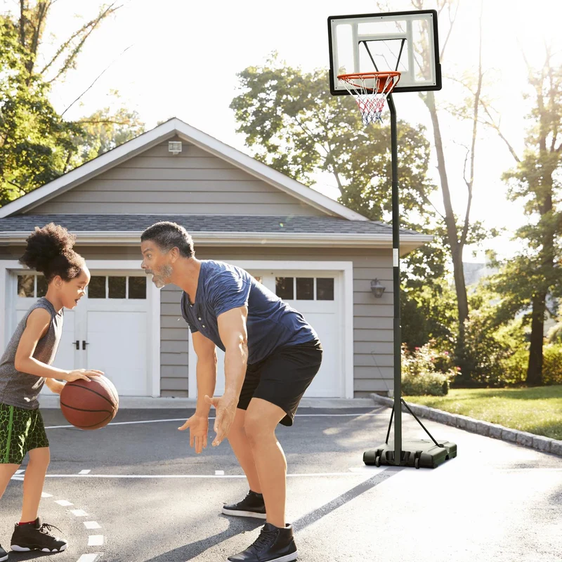 Nastavitelný basketbalový koš s ocelovou konstrukcí, 90–352 cm