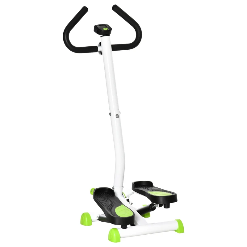 Stepper s LCD displejem a madlem – ocel, nosnost 100 kg