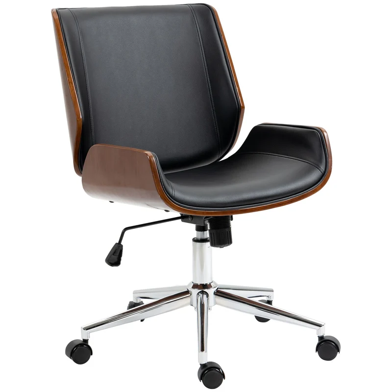 Ergonomická kancelářská židle z černé umělé kůže, houpací, nosnost 120 kg