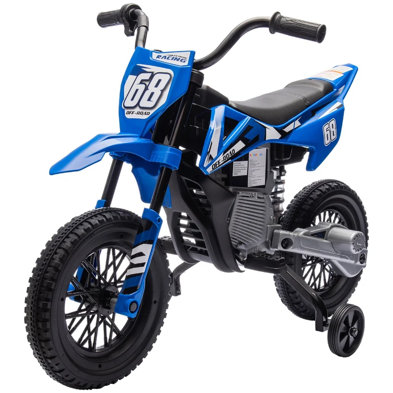Elektrická motorka pro děti, 12 V, hudba, 3–6 let, modrá