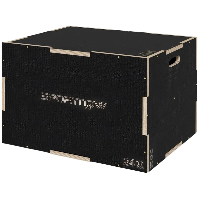 Plyometrický skokový box – dřevěná platforma 3 v 1 s úchyty