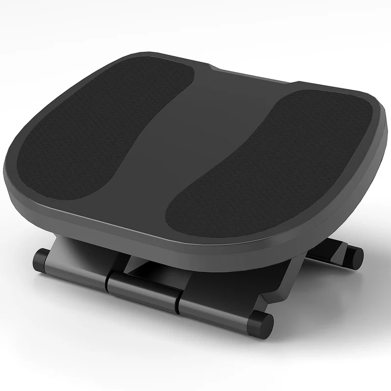 Nastavitelná ergonomická podložka pod nohy k pracovnímu stolu – 3 úrovně, šedá