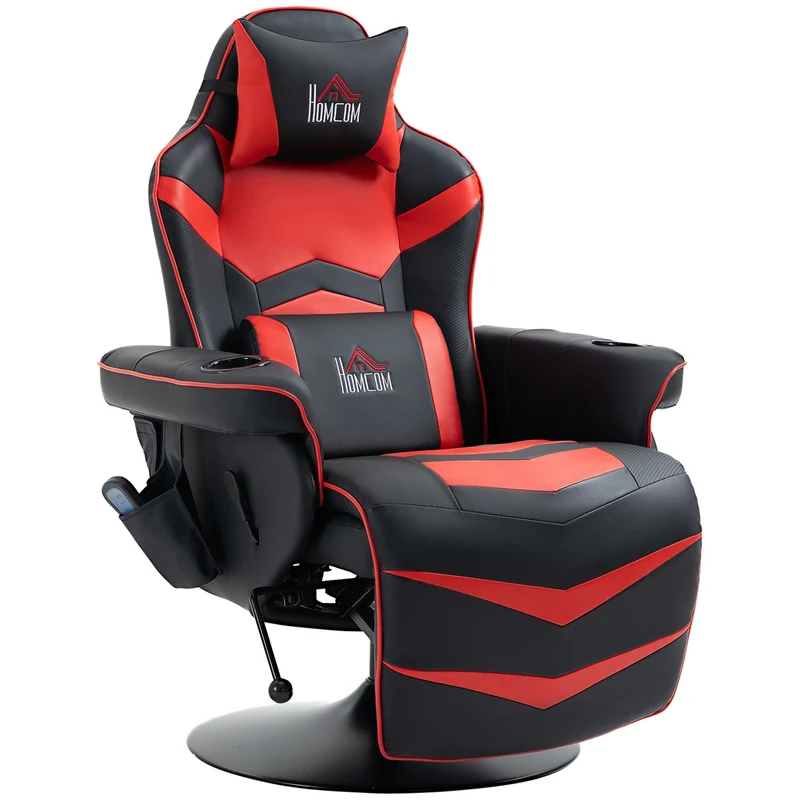 Ergonomické relaxační křeslo, lehátko, imitace kůže, masážní funkce