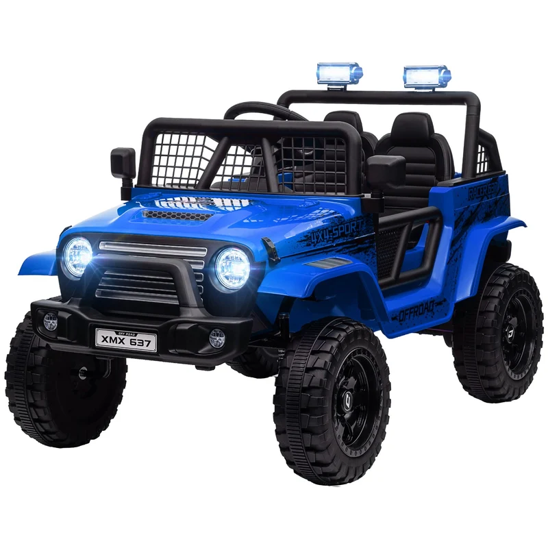 Elektrické auto pro děti, terénní 12 V s hudbou, modré