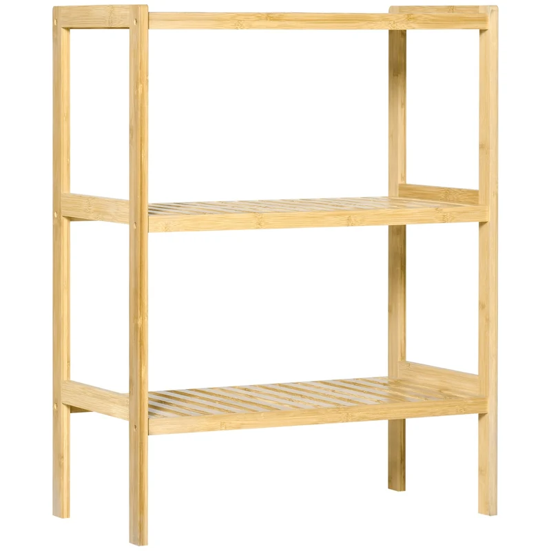 Bambusový třípatrový regál do koupelny, kuchyně nebo obývacího pokoje
