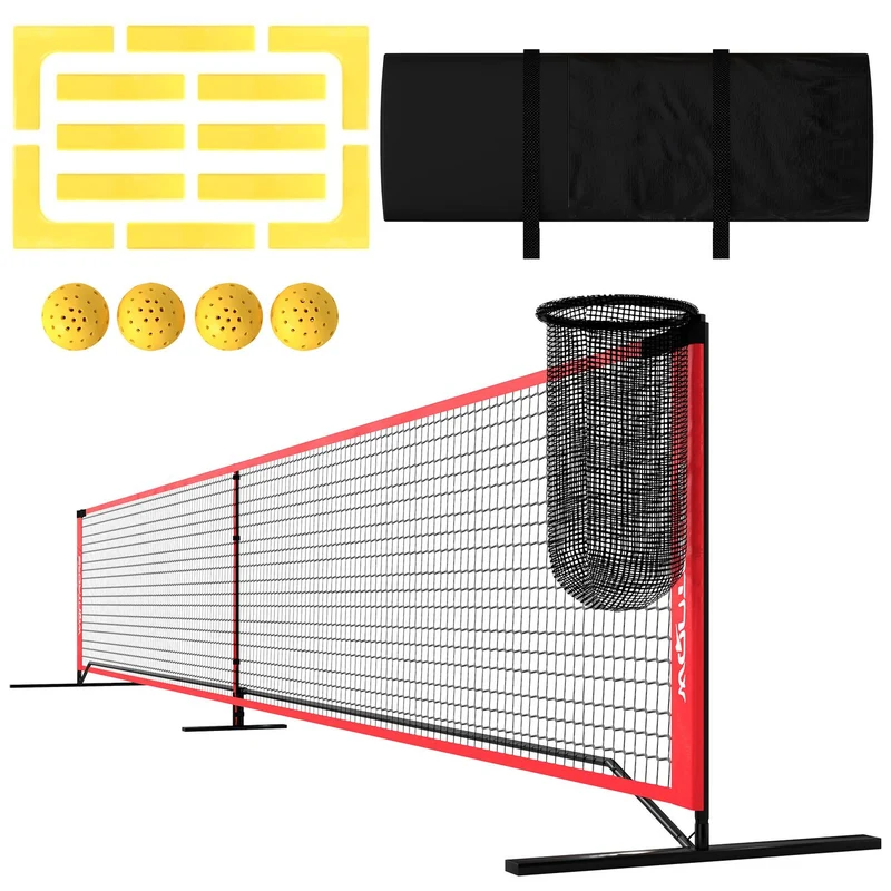 Přenosná sada sítě na pickleball o délce 6,7 m s vyznačením hřiště