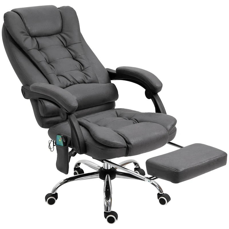 Ergonomická kancelářská židle s masáží, vyhříváním a podnožkou