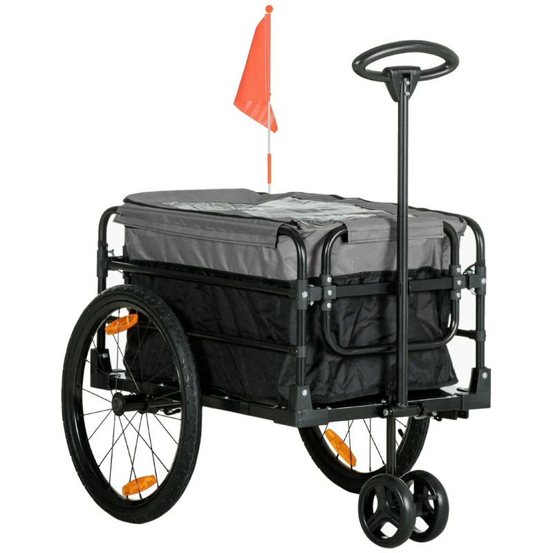 Vozík za jízdní kolo 2 v 1 s 20" koly, nosnost 40 kg