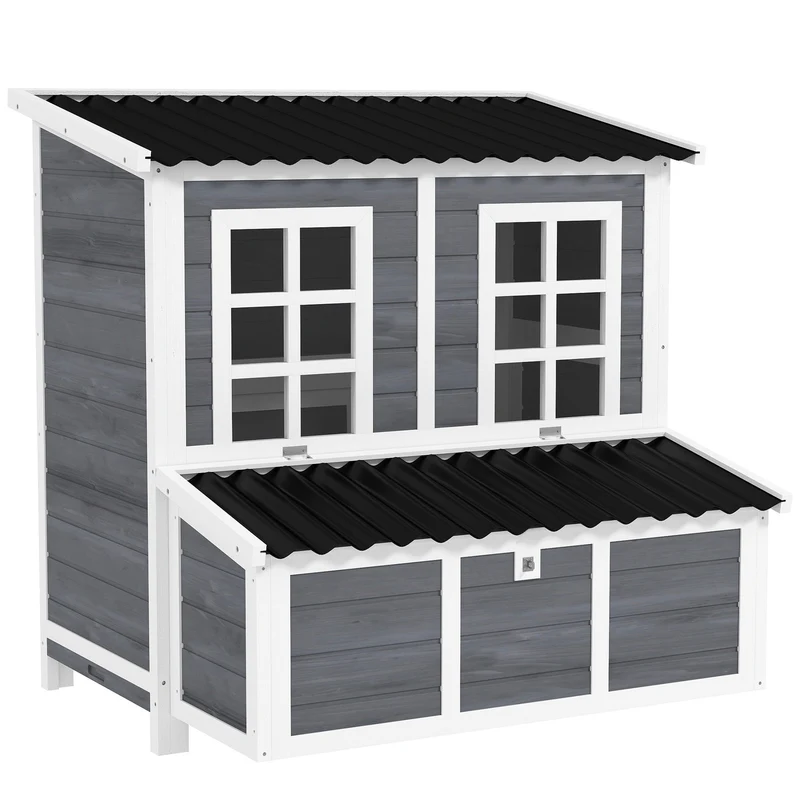 Vodotěsný dřevěný kurník Gran Wood Chicken Coop s hnízdní budkou pro 4–6 slepic