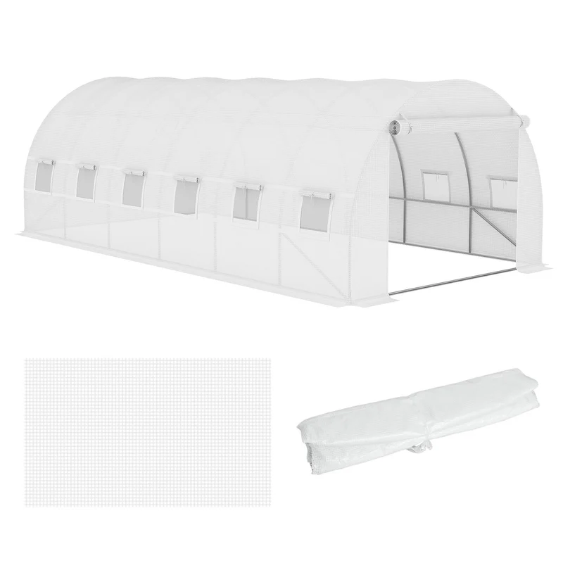 Fólie pro skleník – odolná proti roztržení, 600x300x200 cm, 12 oken