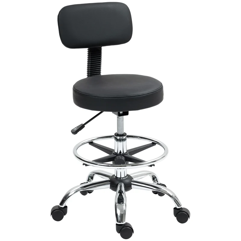 Ergonomická černá kancelářská židle s opěrkou na nohy, nastavitelná a otočná