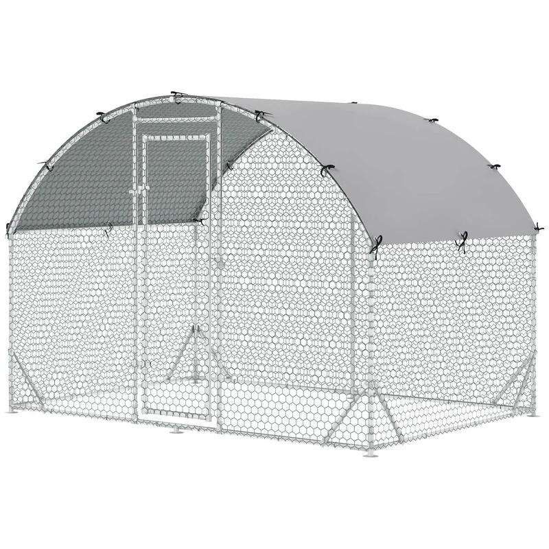 Ocelový kurník s UV ochranou – pro 4–6 kuřat, 280x190x197 cm